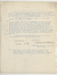 Letter from Clarence C. Holmes to unidentified correspondent [fragment]