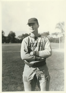 Head Football Coach, Walter G. Hargesheimer standing outdoors