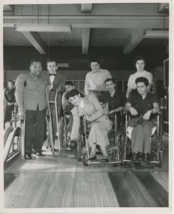 Clients bowling at Sadie Hawkins Day dance