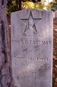 Valley Cemetery (Manchester, N.H.) grave: Thomas Eastman, 1864