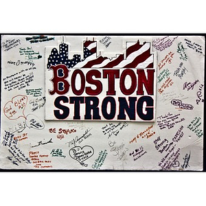 Boston Strong poster at Copley Square Memorial