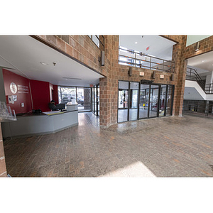 Harriet Tubman House front desk area and entrance vestibule on Columbus Avenue facing northwest