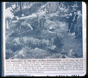 Excavation at the Iron Works, Central Street, Saugus