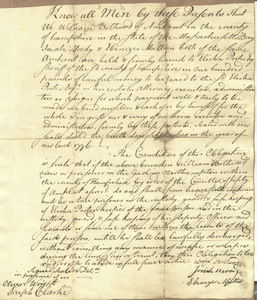 William Boltwood bond, September 4, 1776