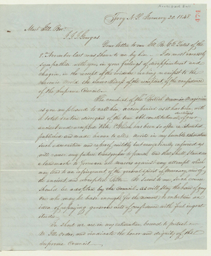 Letter from Archibald Bull to John James Joseph Gourgas, 1848 January 20