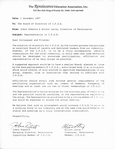 Letter to The Board of IFGE