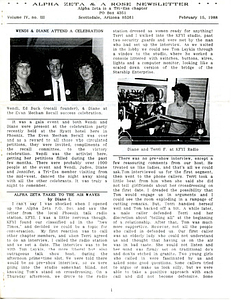 Alpha Zeta & A Rose Newsletter Vol. 4 No 3 (February 15, 1988)