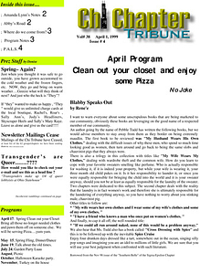 Chi Chapter Tribune Vol. 38 Iss. 04 (April, 1999)