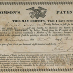 Thomson's patent for Elijah Trescott