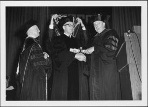 Honorary degree recipient at the 1967 Suffolk University commencement