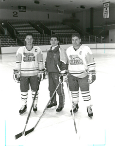 Suffolk University hockey player Sean O'Driscoll and team mates, 1993