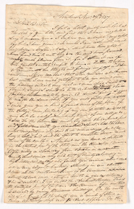 Sidney Brooks letter to Obed Brooks, Jr., 1837 November 29