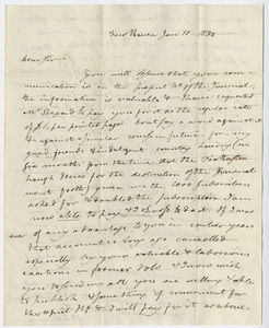 Benjamin Silliman letter to Edward Hitchcock, 1830 January 10