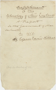 Edward Hitchcock final draft, "Supplement to the Ichnology of New England," 1863