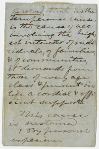 Edward Hitchcock lecture notes on temperance, 1848