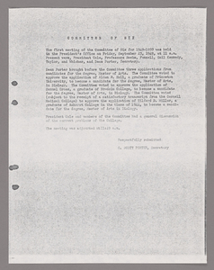 Amherst College faculty meeting minutes and Committe of Six meeting minutes 1949/1950