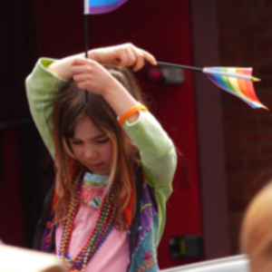 Young girl in Pride Parade