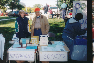 Waltham Historical Society table on Waltham Common at Mayor's picnic