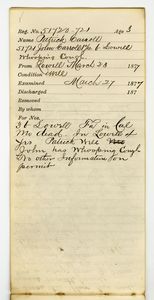 Tewksbury Almshouse Intake Record: Carroll, John