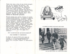 Anti-busing pamphlet published in October 1974