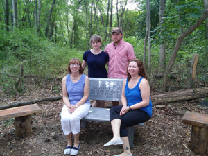 Family photo at Rotary bench dedication