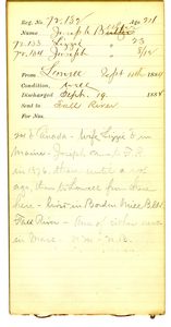 Tewksbury Almshouse Intake Record: Bulger, Joseph