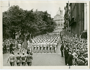 Hyde Park High School cadets marching on Park Street