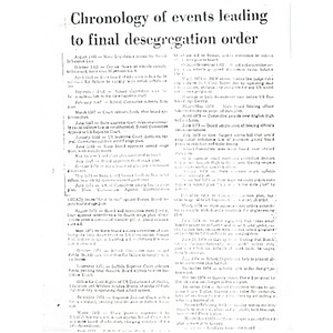 Chronology of event leading to final desegregation order.