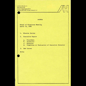 Board Meeting materials for April 15, 1982