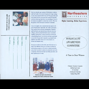 Holocaust Awareness Committee pamphlet, 2006.