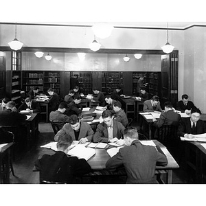 Students studying in the Huntington Avenue YMCA