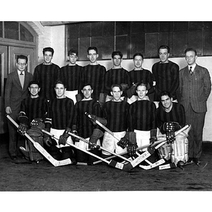 Northeastern's first hockey team group portrait