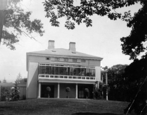 Exterior side view of Bellmont, the Cushing-Col. Benton Estate, Belmont, Mass.