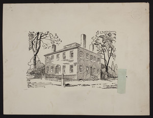 [Untitled drawing of house with widow's walk.]