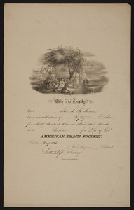 American Tract Society certificate