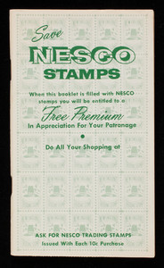Save Nesco Stamps, The New England Trading Stamp Co., Inc., Framingham, Mass.