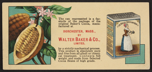 Trade cards for Baker's Cocoa, Walter Baker & Co., Ltd., Dorchester, Mass., undated