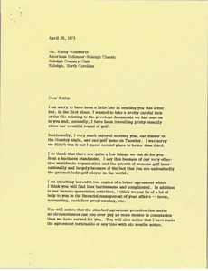 Letter from Mark H. McCormack to Kathy Whitworth