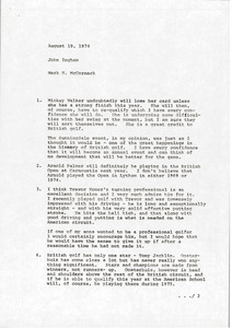 Memorandum from Mark H. McCormack to John Ingham