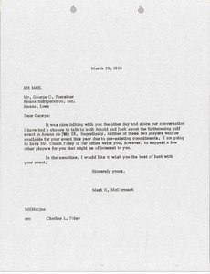 Letter from Mark H. McCormack to George C. Foerstner