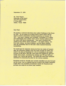 Letter from Mark H. McCormack to Paul Thayer