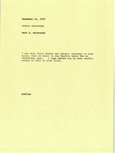 Memorandum from Mark H. McCormack to Arthur Rosenblum