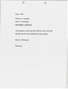 Memorandum from Mark H. McCormack to William H. Carpenter