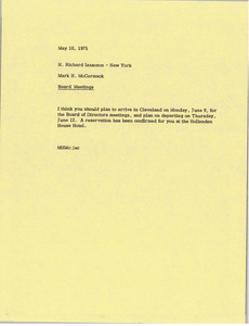 Memorandum from Mark H. McCormack to H. Richard Isaacson