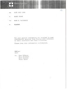 Memorandum from Mark H. McCormack to Barry Frank