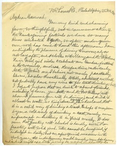 Letter from Benjamin Smith Lyman to Hannah Lyman