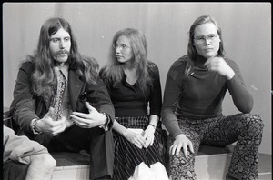 Interview with Bruce Geisler, Anne Baker, and Jim Baker (l. to r.) of the Free Spirit Press, for the WGBY program Open Door