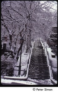 Long flight of steps in heavy snow, Riverdale, N.Y.
