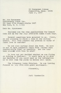 Letter from Judi Chamberlin to Ann Sparanese
