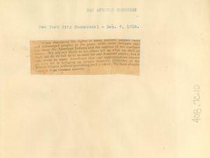 Pan African Congress New York City Commercial - Dec 9, 1918